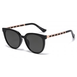 Gold-Striped Cat-Eye Prescription Sunglasses #8112